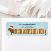 Christmas Teckel Retour Adreslabels Etiket (Insitu)