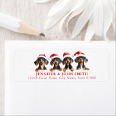 Christmas Teckel Retour Adreslabels Etiket (Insitu)