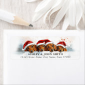 Christmas Teckel Retour Adreslabels Etiket (Insitu)