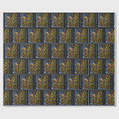 Christmas Teddy Bear Decorating a Tree Cadeaupapier (Vlak)