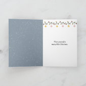 Christmas Teddy Bear Decorating a Tree Kaart (Binnen)