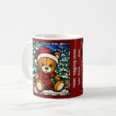 Christmas Teddy Bear Faux Glas in lood Koffiemok (Voorkant links)
