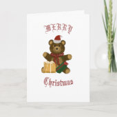 Christmas Teddy Bear Feestdagen Kaart (Voorkant)