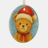 Christmas Teddy Bear in Snowy Wonderland Keramisch Ornament (Rechts)