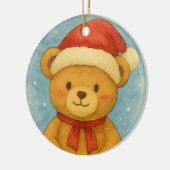 Christmas Teddy Bear in Snowy Wonderland Keramisch Ornament (Links)