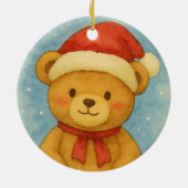 Christmas Teddy Bear in Snowy Wonderland Keramisch Ornament (Achterkant)