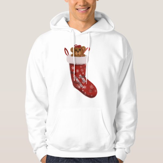 Christmas Teddy Bear Stocking Hoodie (Voorkant)