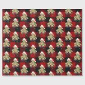 Christmas Teddy Bears On Buffalo Plaid Cadeaupapier (Vlak)