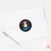Christmas Tee Funny Frosty Xmas Cool Snowman Women Ronde Sticker (Envelop)