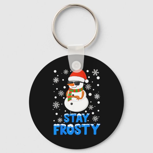 Christmas Tee Funny Frosty Xmas Cool Snowman Women Sleutelhanger (Voorkant)