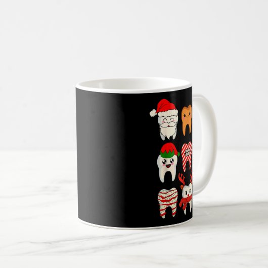 Christmas Teeth Dentist Xmas Reindeer Santa Squad  Koffiemok (Voorkant rechts)