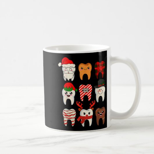 Christmas Teeth Dentist Xmas Reindeer Santa Squad  Koffiemok (Rechts)