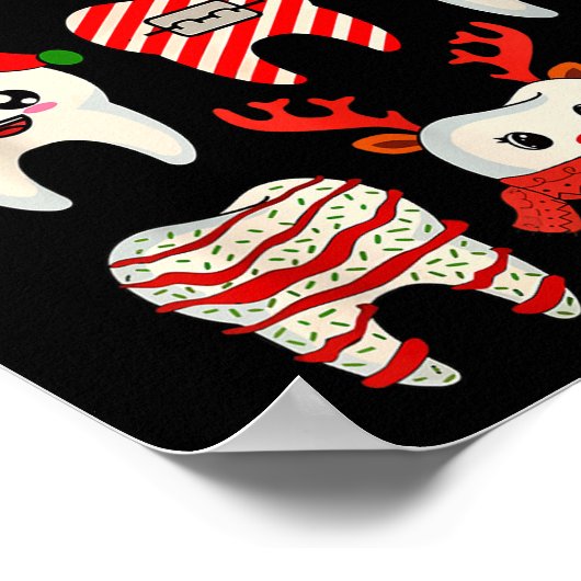 Christmas Teeth Dentist Xmas Reindeer Santa Squad  Poster (Hoek)