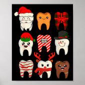 Christmas Teeth Dentist Xmas Reindeer Santa Squad  Poster (Voorkant)