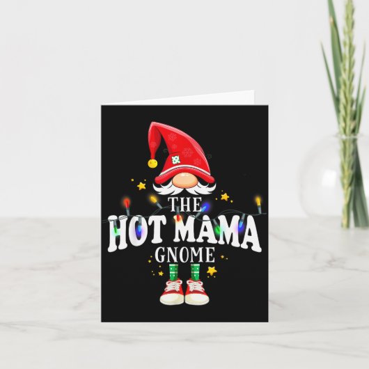 Christmas The Hot Mama Gnome X-mas Matching Pjs Kaart (Voorkant)