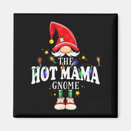 Christmas The Hot Mama Gnome X-mas Matching Pjs Magneet (Voorkant)