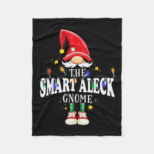 Christmas The Smart Aleck Gnome X-mas Matching Pjs Fleece Deken (Voorkant)