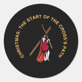 Christmas: The Start of the Cross's Path Ronde Sticker (Voorkant)