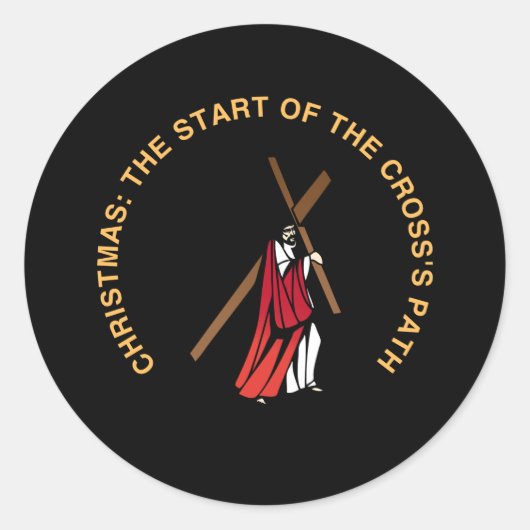 Christmas: The Start of the Cross's Path Ronde Sticker (Voorkant)
