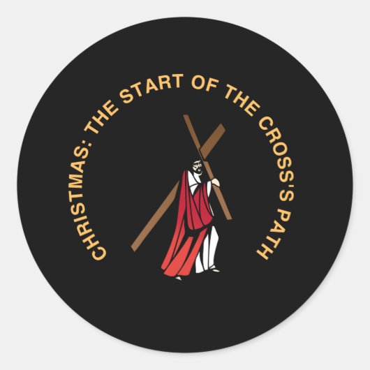 Christmas: The Start of the Cross's Path Ronde Sticker (Voorkant)