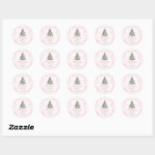Christmas Thee Pink Winter Baby Shower Thank You Ronde Sticker (Vel)
