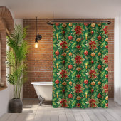 Christmas Theme Festive Colorful Pattern Douchegordijn