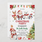 Christmas theme party invitation kaart (Voorkant / Achterkant)