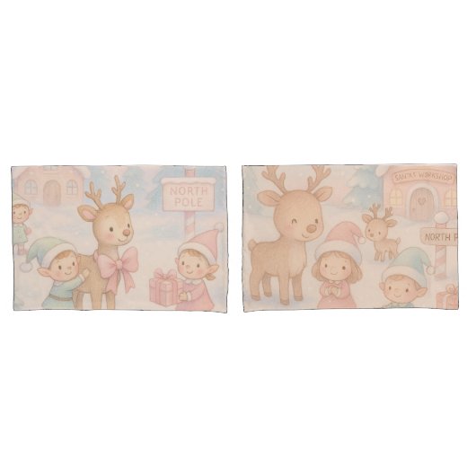 Christmas Theme pillowcases - Children's Rooms  Kussensloop (Voorkant-Set)