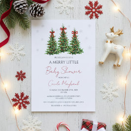 Christmas Themed Baby Shower Invitation Kaart