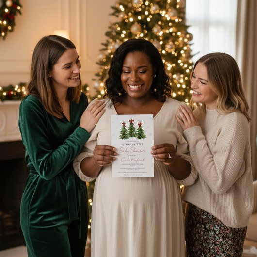 Christmas Themed Baby Shower Invitation Kaart