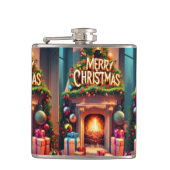 Christmas Themed Hip Flask – Merry Christmas Firep Heupfles (Voorkant)