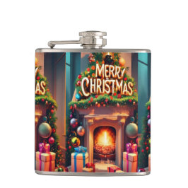 Christmas Themed Hip Flask – Merry Christmas Firep Heupfles