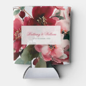  Christmas Themed Red Floral Wedding  Blikjeskoeler (Voorkant)