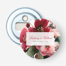  Christmas Themed Red Floral Wedding  Button Flesopener