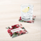  Christmas Themed Red Floral Wedding  Kartonnen Onderzetters (Insitu)