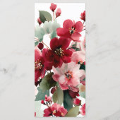  Christmas Themed Red Floral Wedding  Menu (Achterkant)