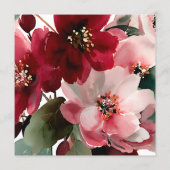  Christmas Themed Red Floral Wedding  Menu (Achterkant)