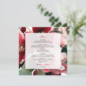 Christmas Themed Red Floral Wedding Menu (Staand voorkant)