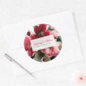  Christmas Themed Red Floral Wedding  Ronde Sticker (Envelop)