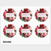  Christmas Themed Red Floral Wedding  Ronde Sticker (Vel)