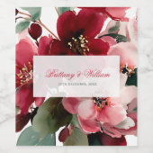  Christmas Themed Red Floral Wedding  Wijn Etiket (Enkel label)
