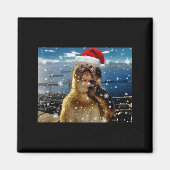 Christmas Thinking Monkey Meme Brainrot Xmas Gift Magneet (Voorkant)