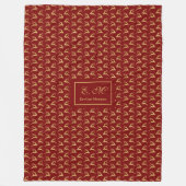 Christmas Throw Blanket Elegant Red Gold Design Fleece Deken (Voorkant)