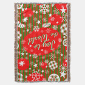 Christmas Throw Blanket – Joy to the World  Deken (Voorkant Verticaal)
