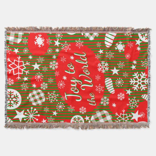 Christmas Throw Blanket – Joy to the World  Deken (Voorkant)