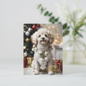 Christmas. Thuis Huisdier. Schattigee puppy. Briefkaart (Staand voorkant)
