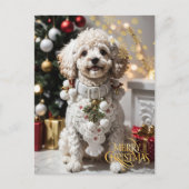 Christmas. Thuis Huisdier. Schattigee puppy. Briefkaart (Voorkant)