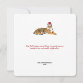 Christmas Tiger Funny Animal met Santa Hat Kaart (Achterkant)