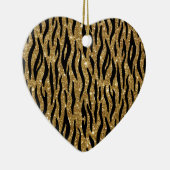 Christmas Tiger Glitter Print Hartvorm Keramisch Ornament (Rechts)