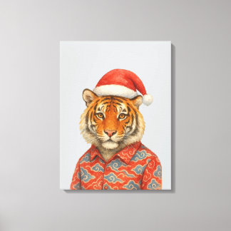 Christmas Tiger indie Canvas Afdruk